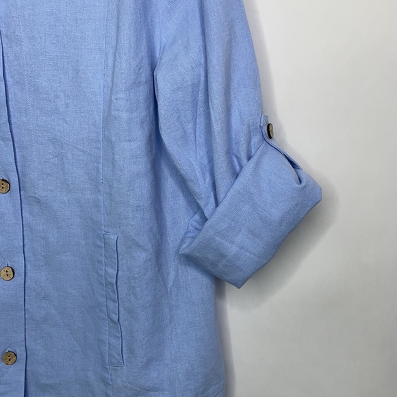 Linen blend Blue Shirt (L/XL) - Picture 6 of 13